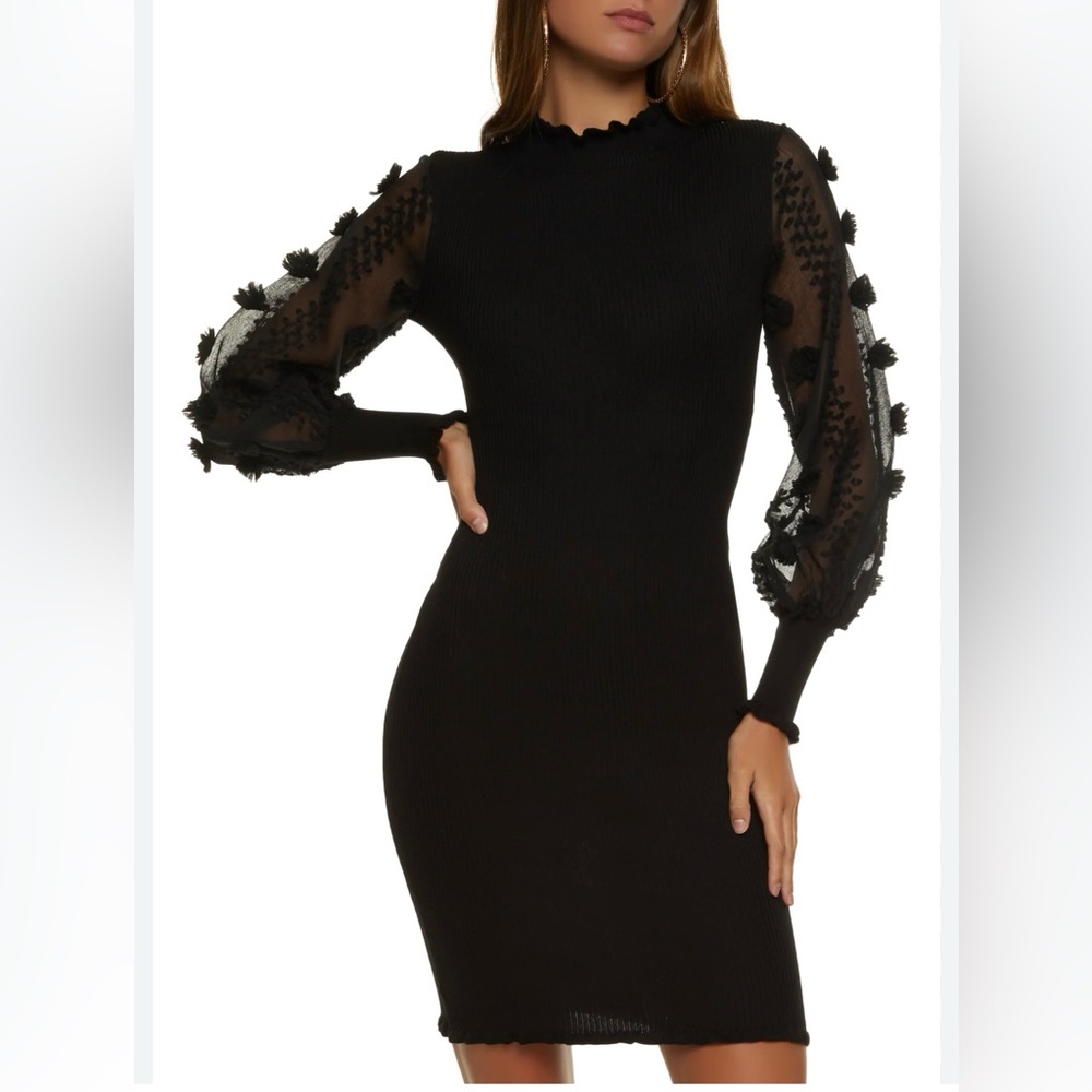 Almost Famous Black Ruched Sheath Dress